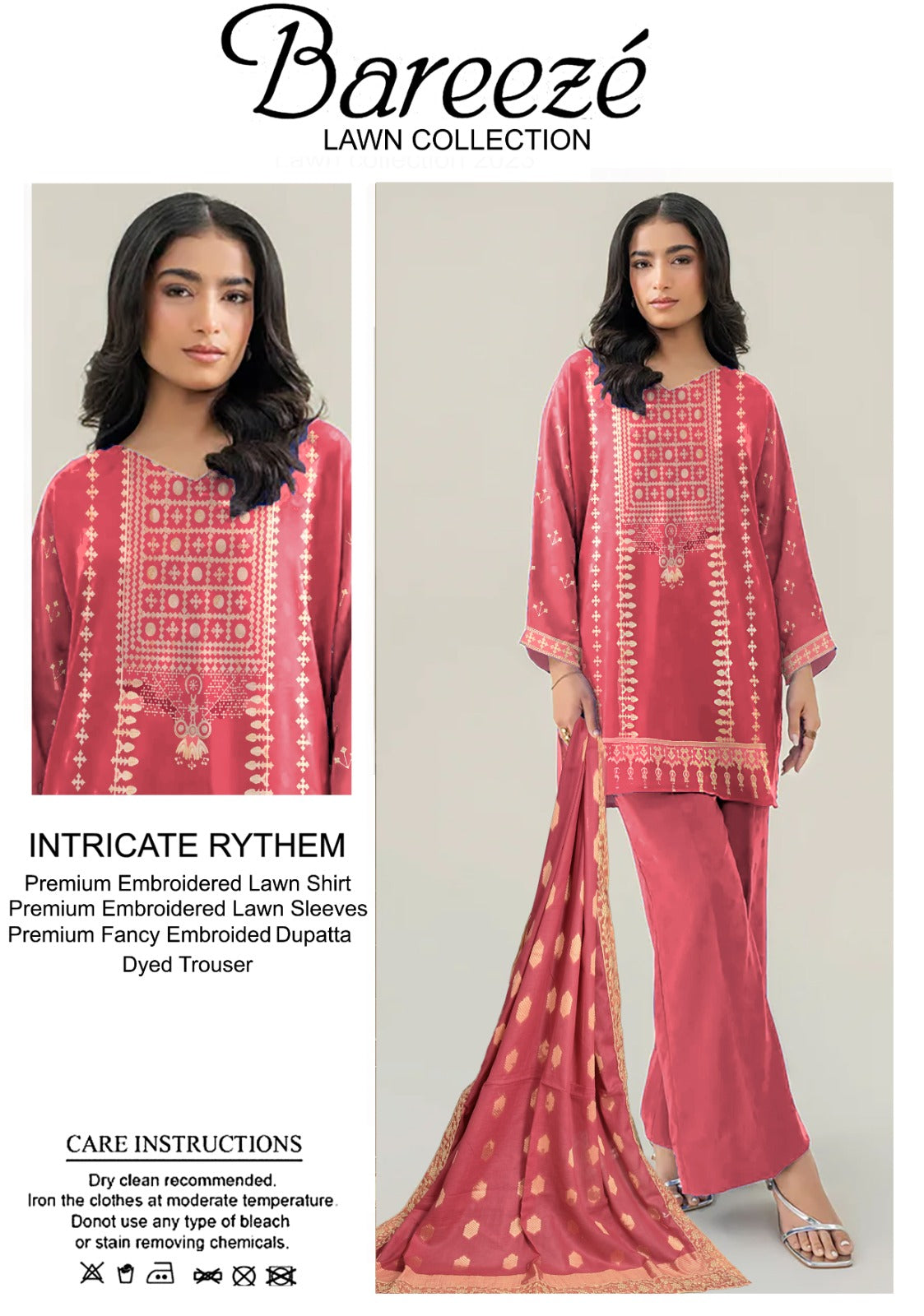 3PC Bareeze Embroidered Lawn