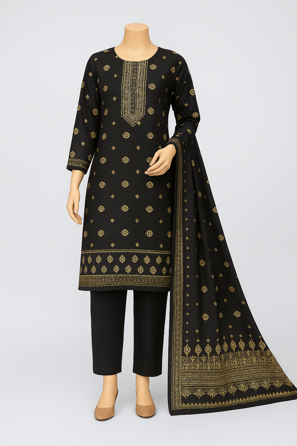 3PC LAWN UNSTITCHED