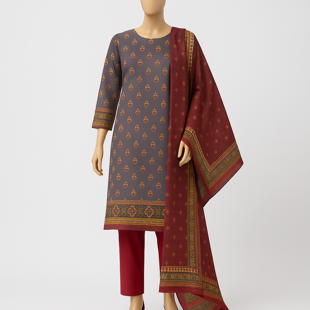 3PC LAWN UNSTITCHED