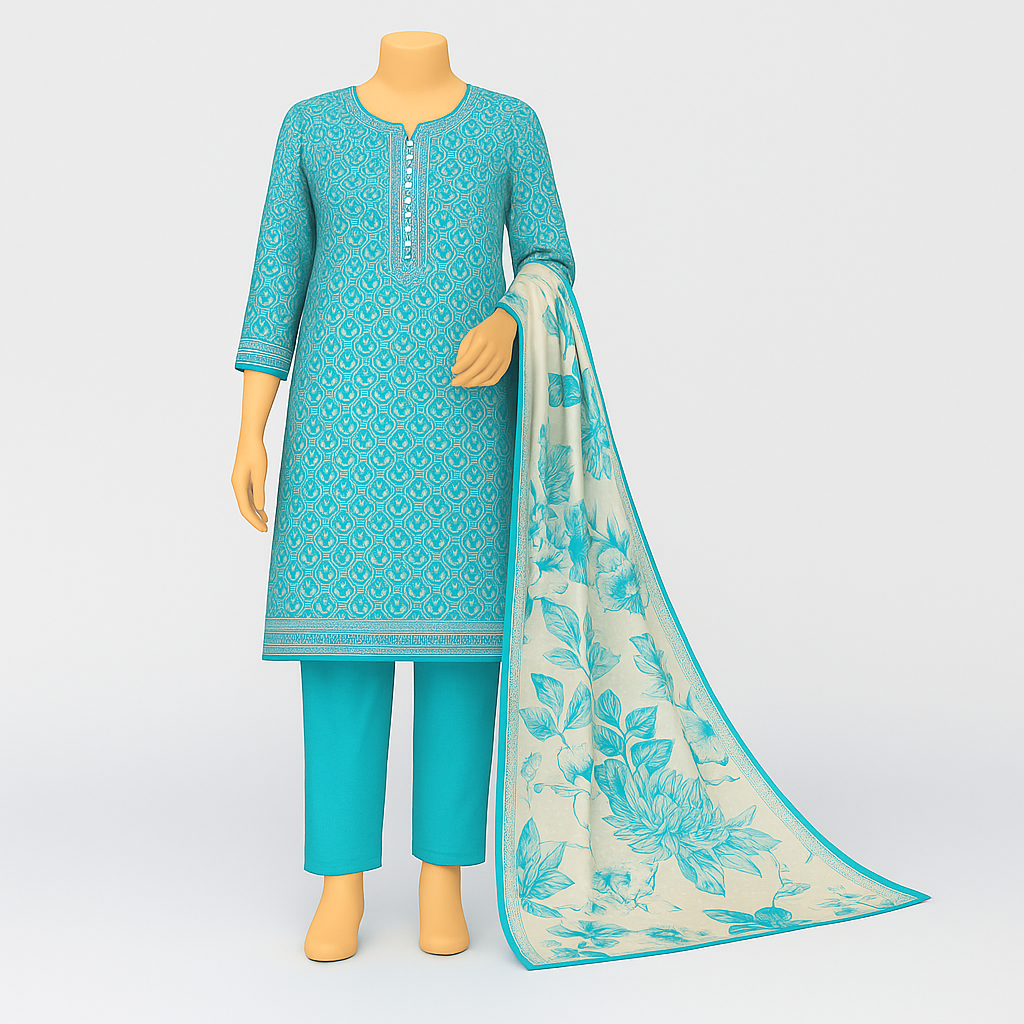 3PC LAWN UNSTITCHED