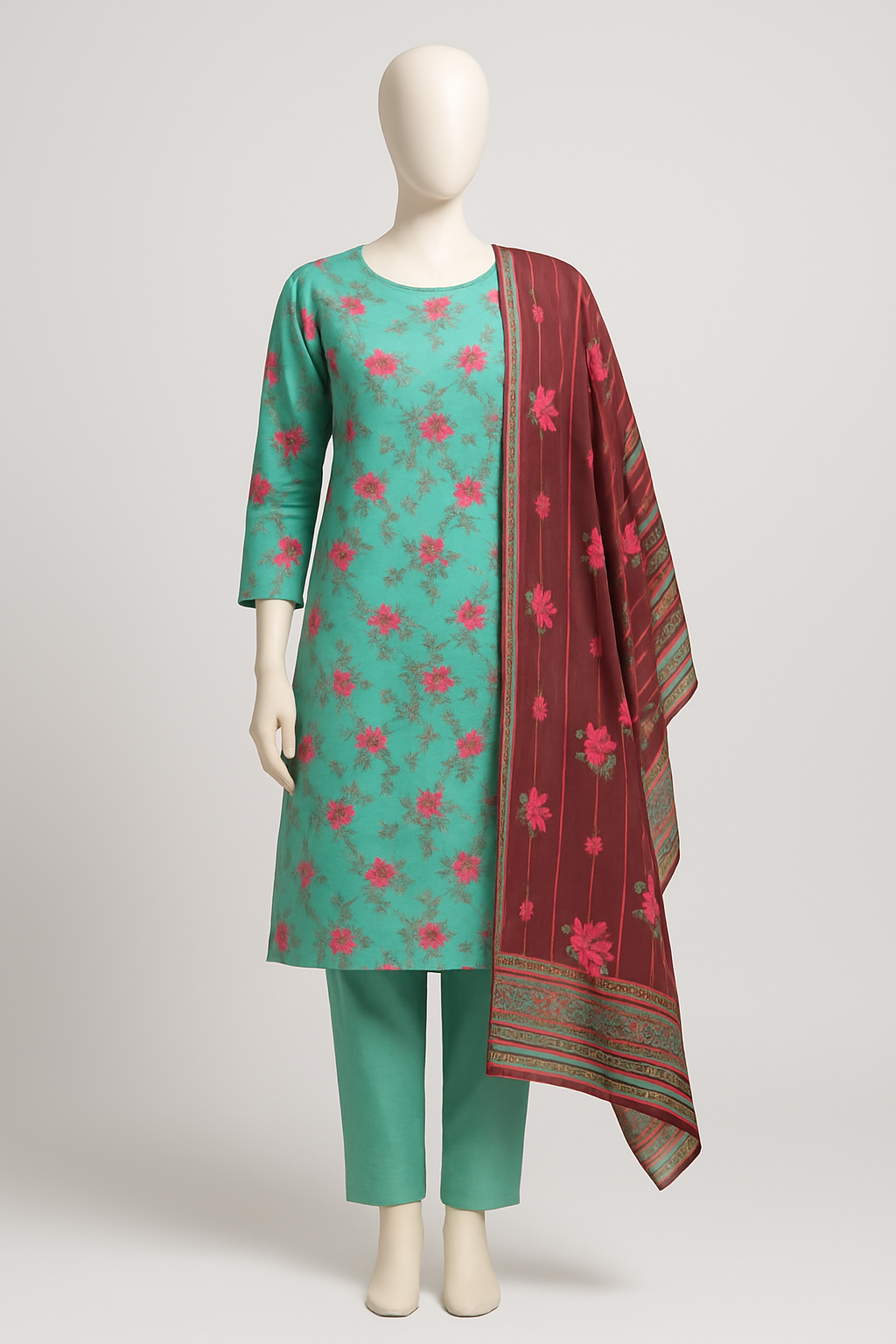 3PC LAWN UNSTITCHED