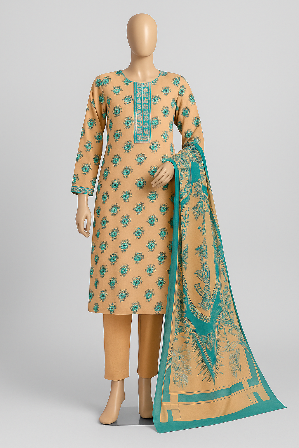 3PC LAWN UNSTITCHED