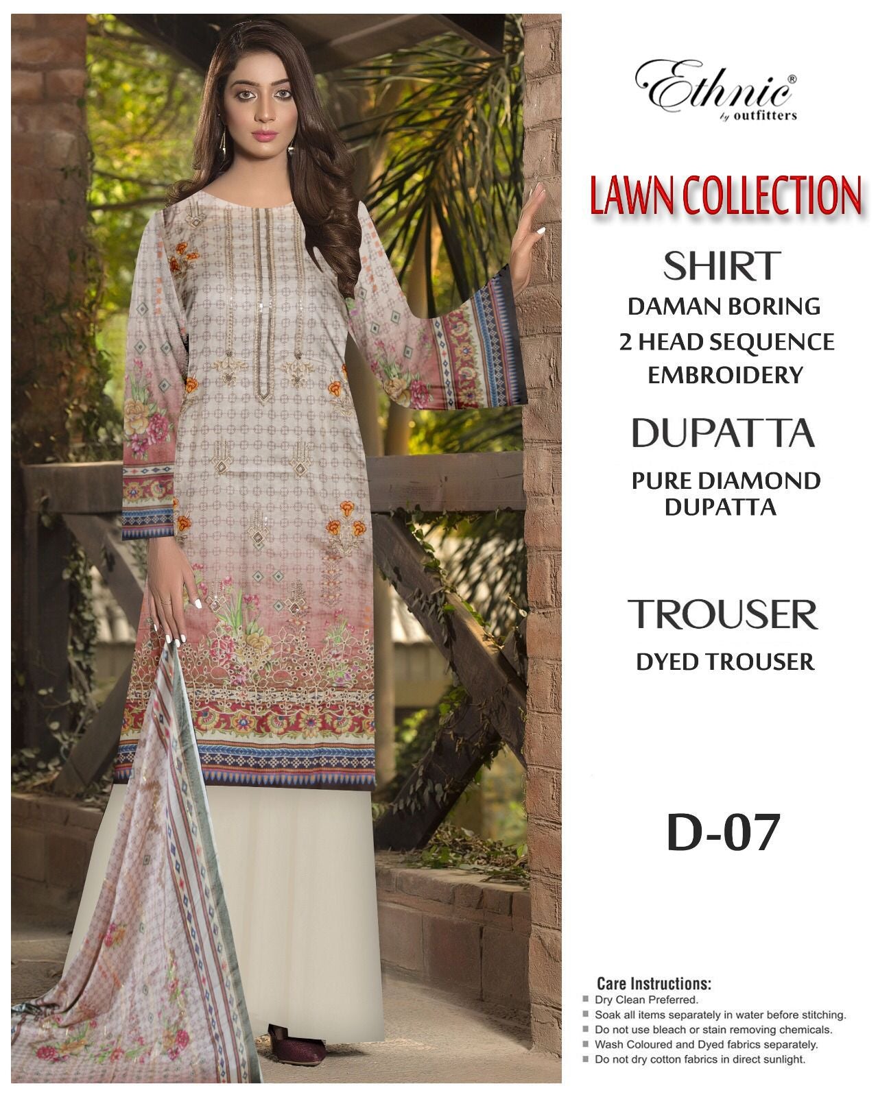 3PC Embroidered lawn