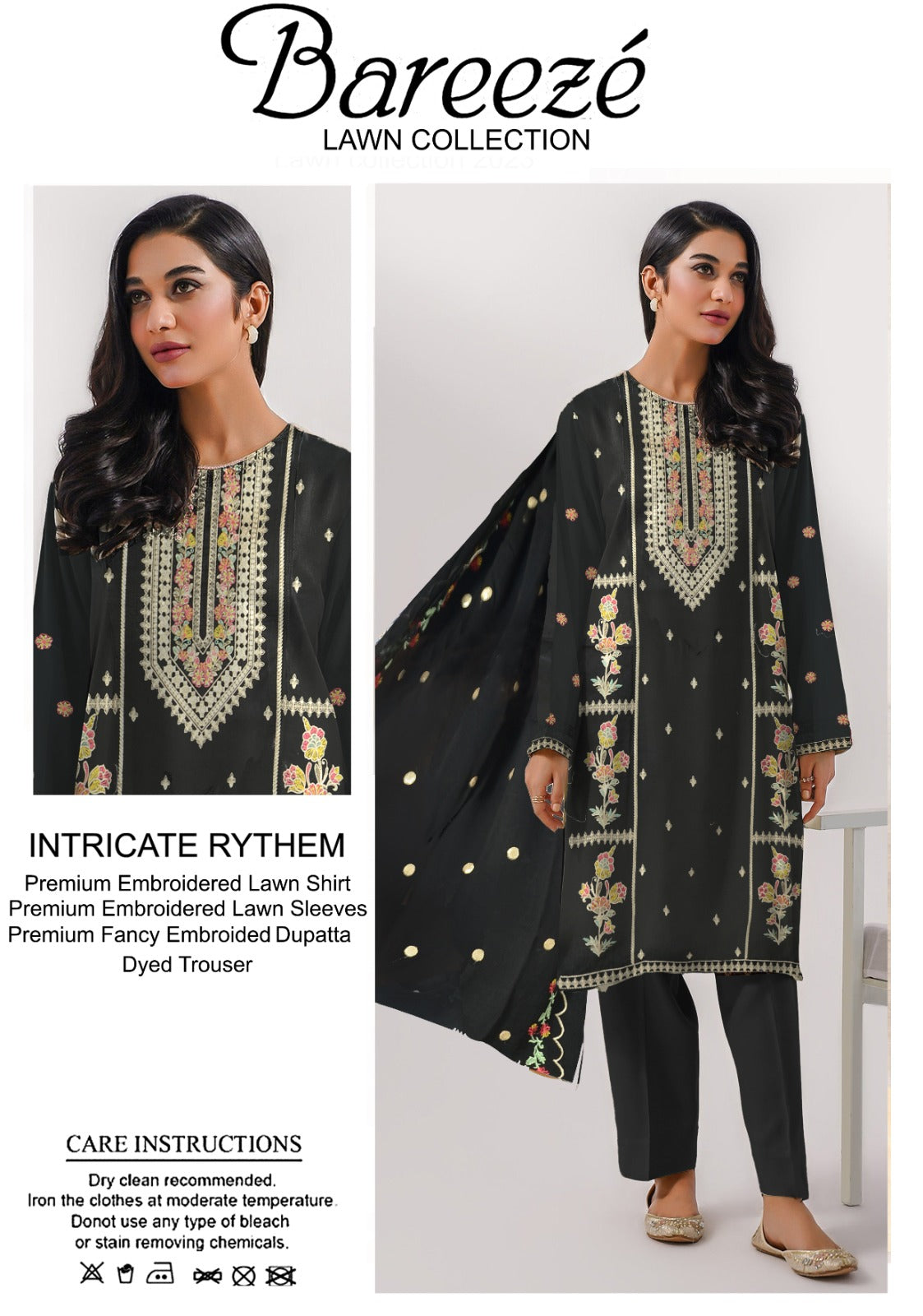 3PC Bareeze Embroidered Lawn