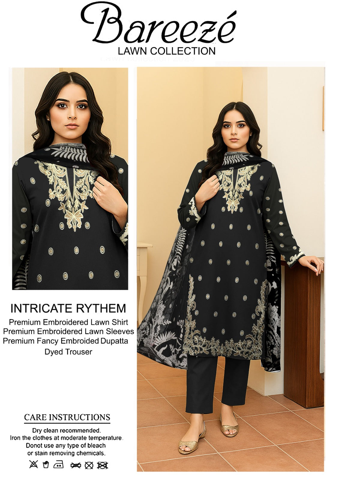 3PC Bareeze Embroidered Lawn