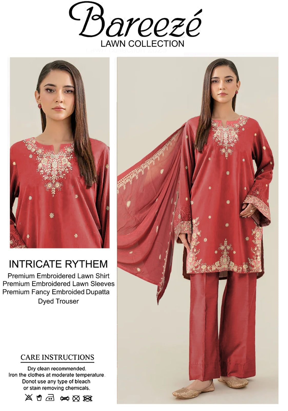 3PC Bareeze Embroidered Lawn