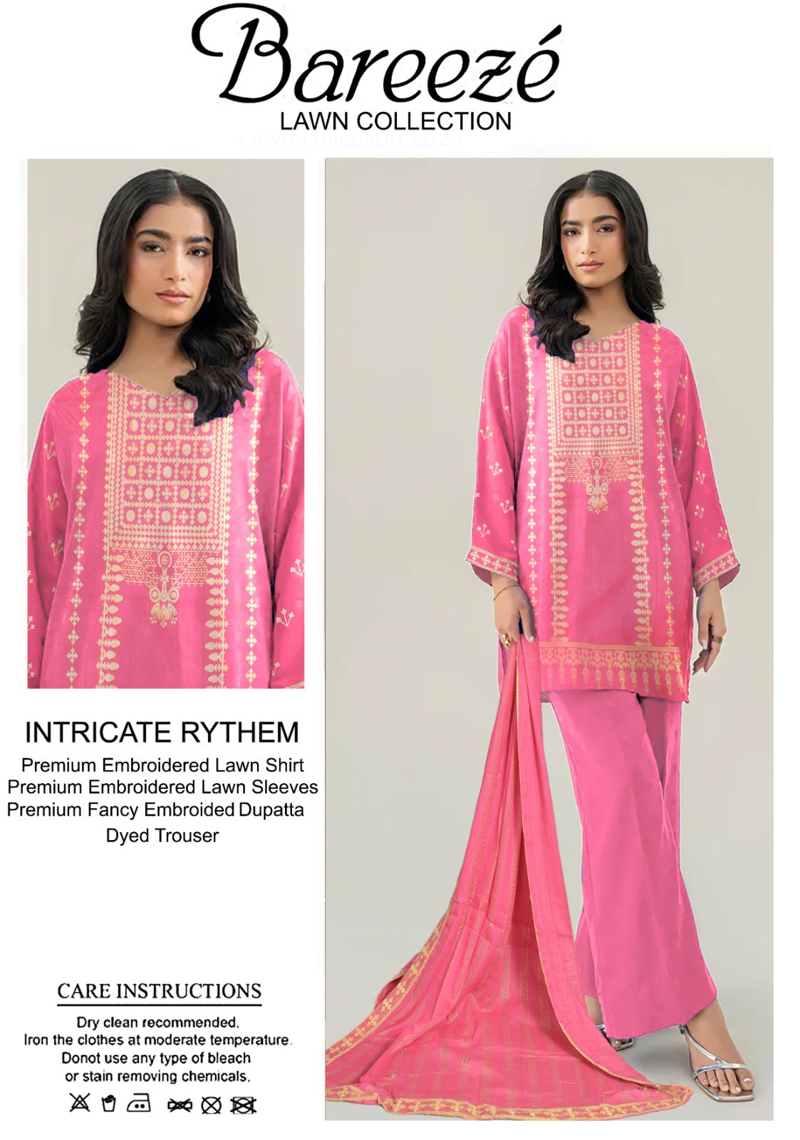 3PC Bareeze Embroidered Lawn