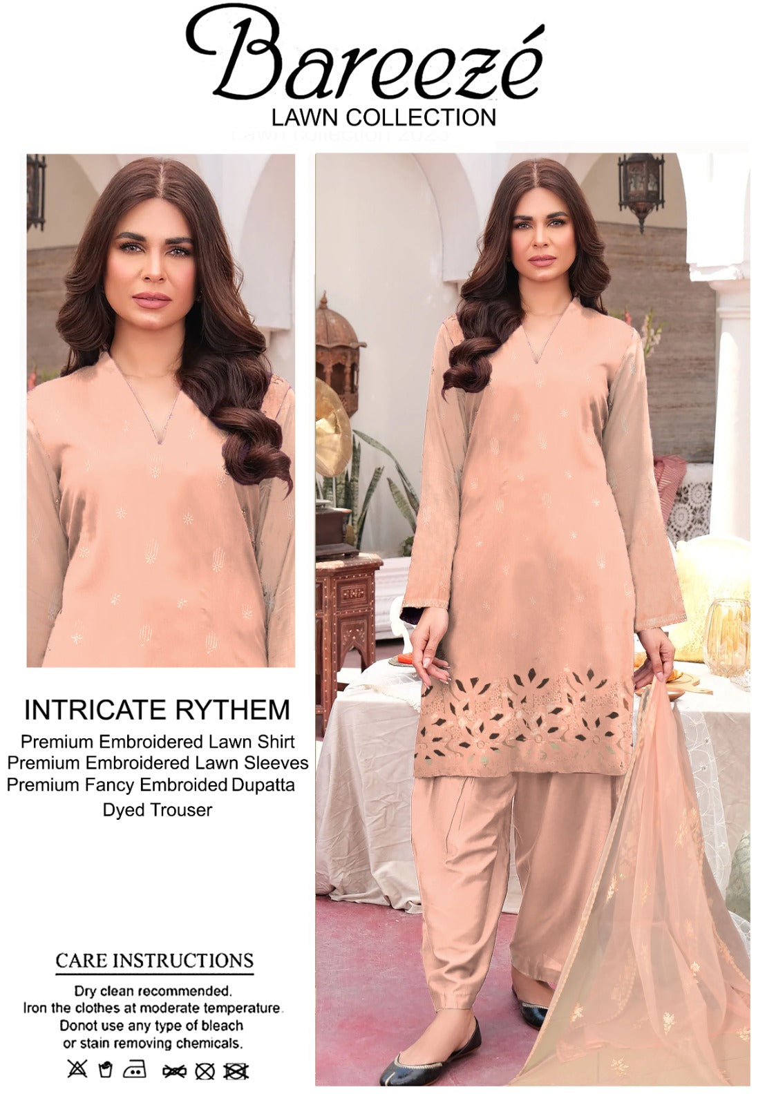 3PC Bareeze Embroidered Lawn