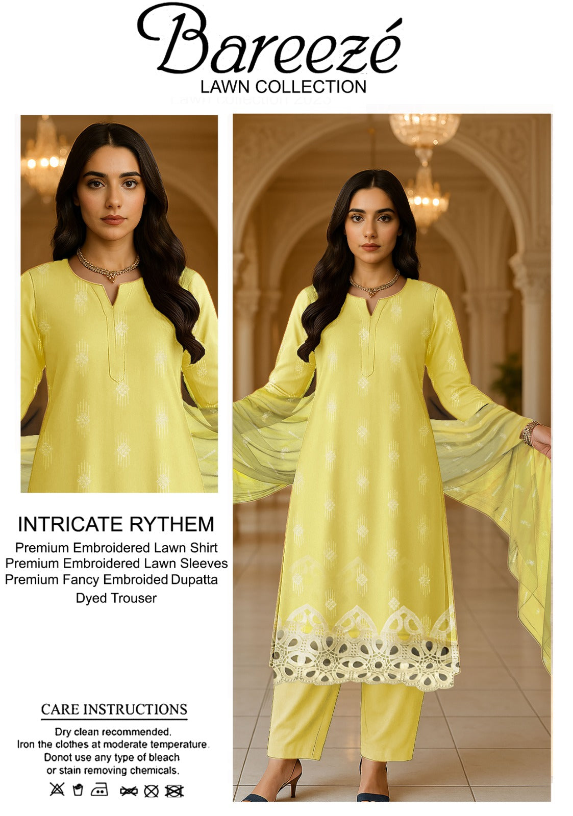 3PC Bareeze Embroidered Lawn