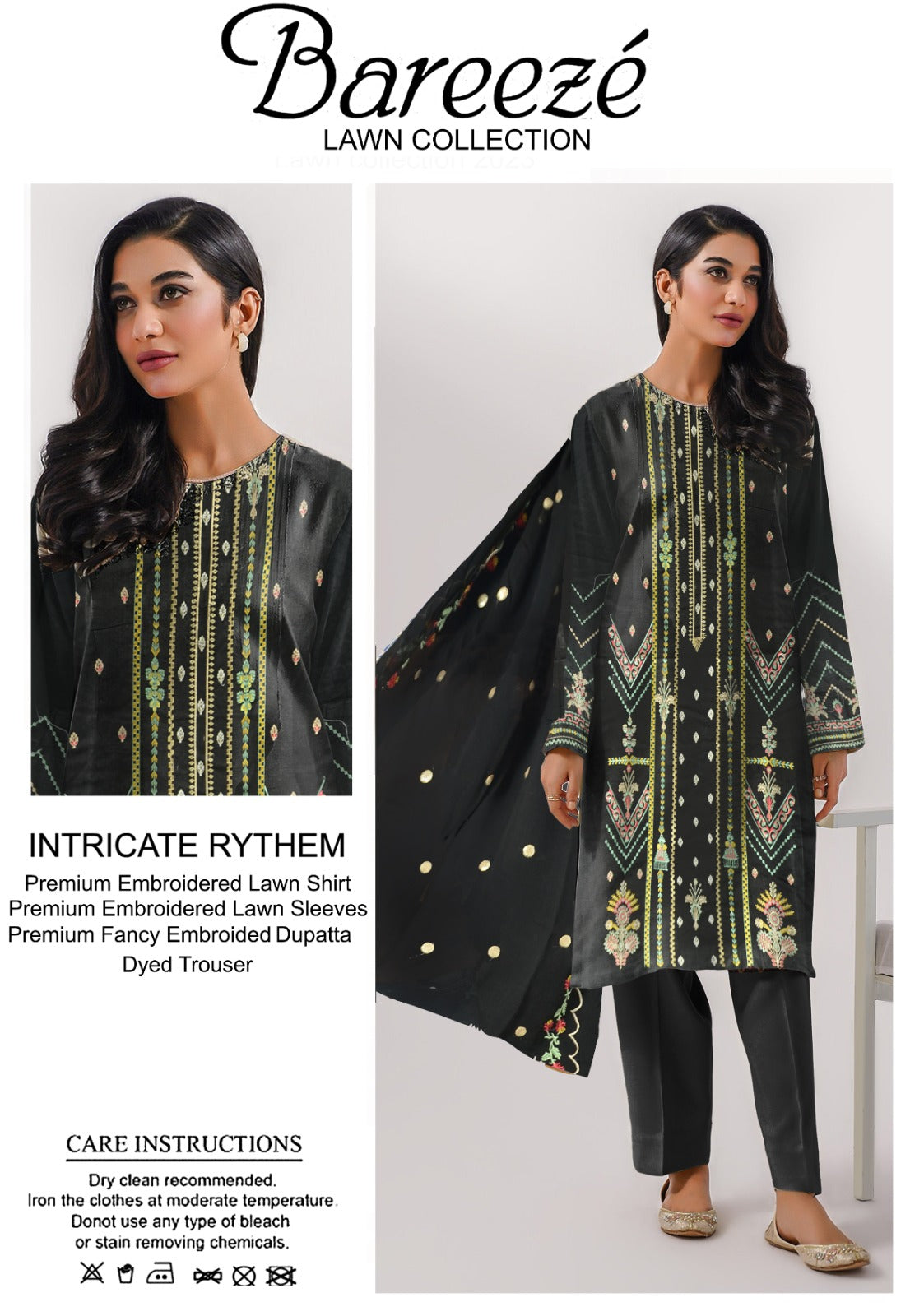 3PC Bareeze Embroidered Lawn
